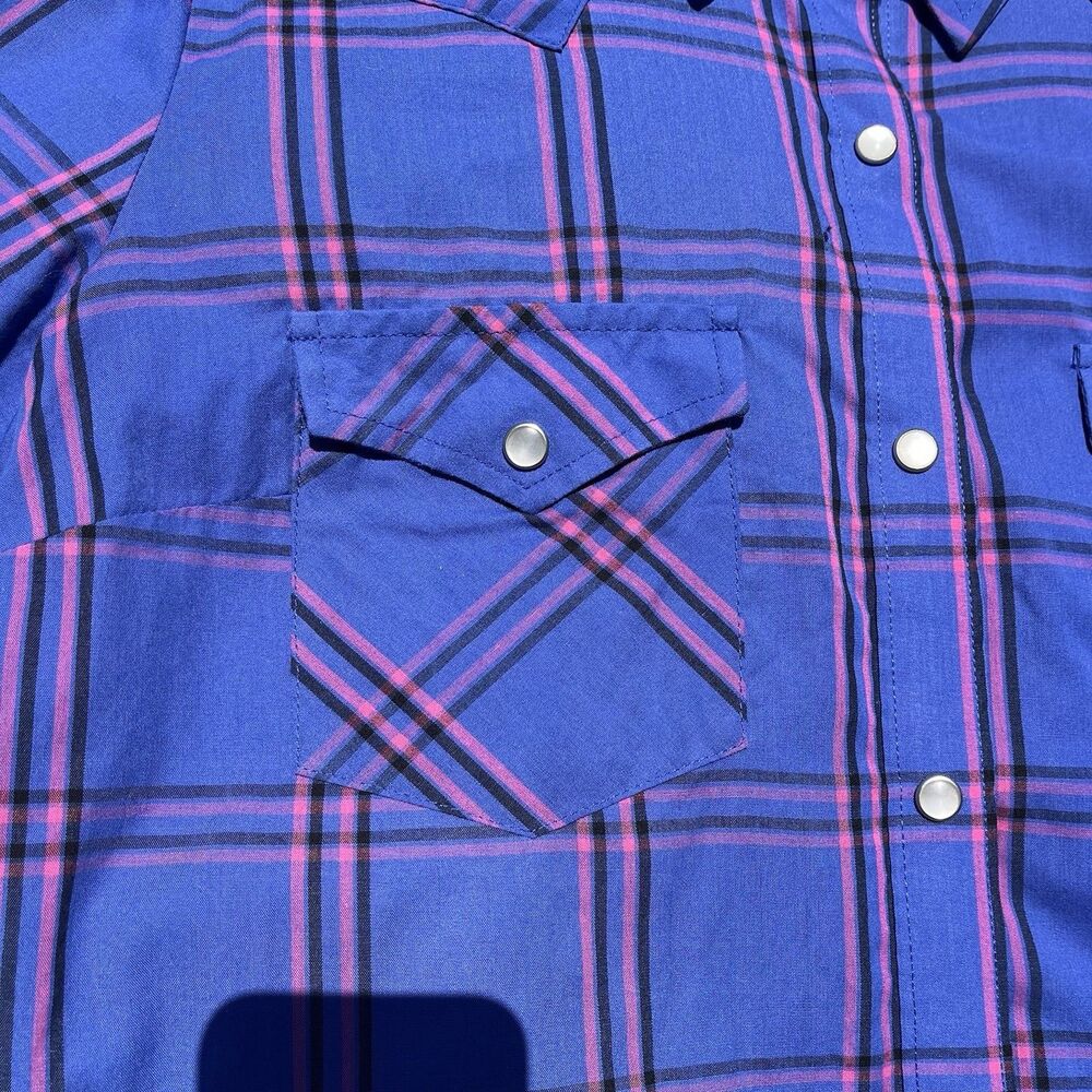 Wrangler 112335507 Women’s Size L Western Plaid, Long Sleeve, Pearl Snap Shirt - Picture 5 of 16